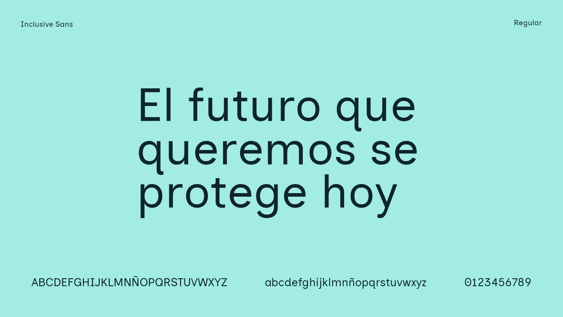 Ejemplo visual del uso de la tipografía Inclusive Sans utilizada para todo el proyecto
