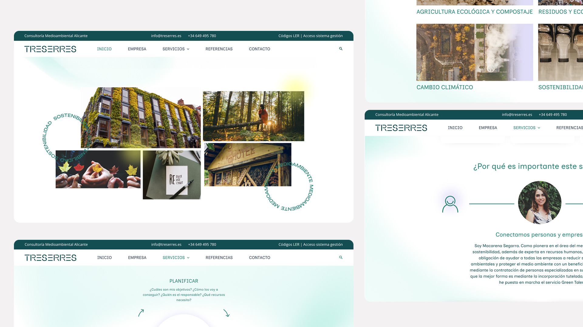 Varias pantallas en formato horizontal muestran como se ve la web en ordenador de escritorio